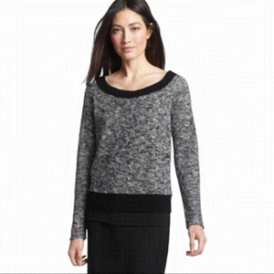𝅺EILEEN Fisher Melange Linen Blend Sweater Size L